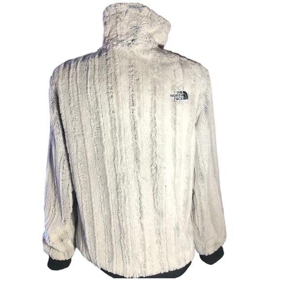 The North Face size  faux fur jacket/ grayish silver color~women’s sz L - Picture 6 of 11